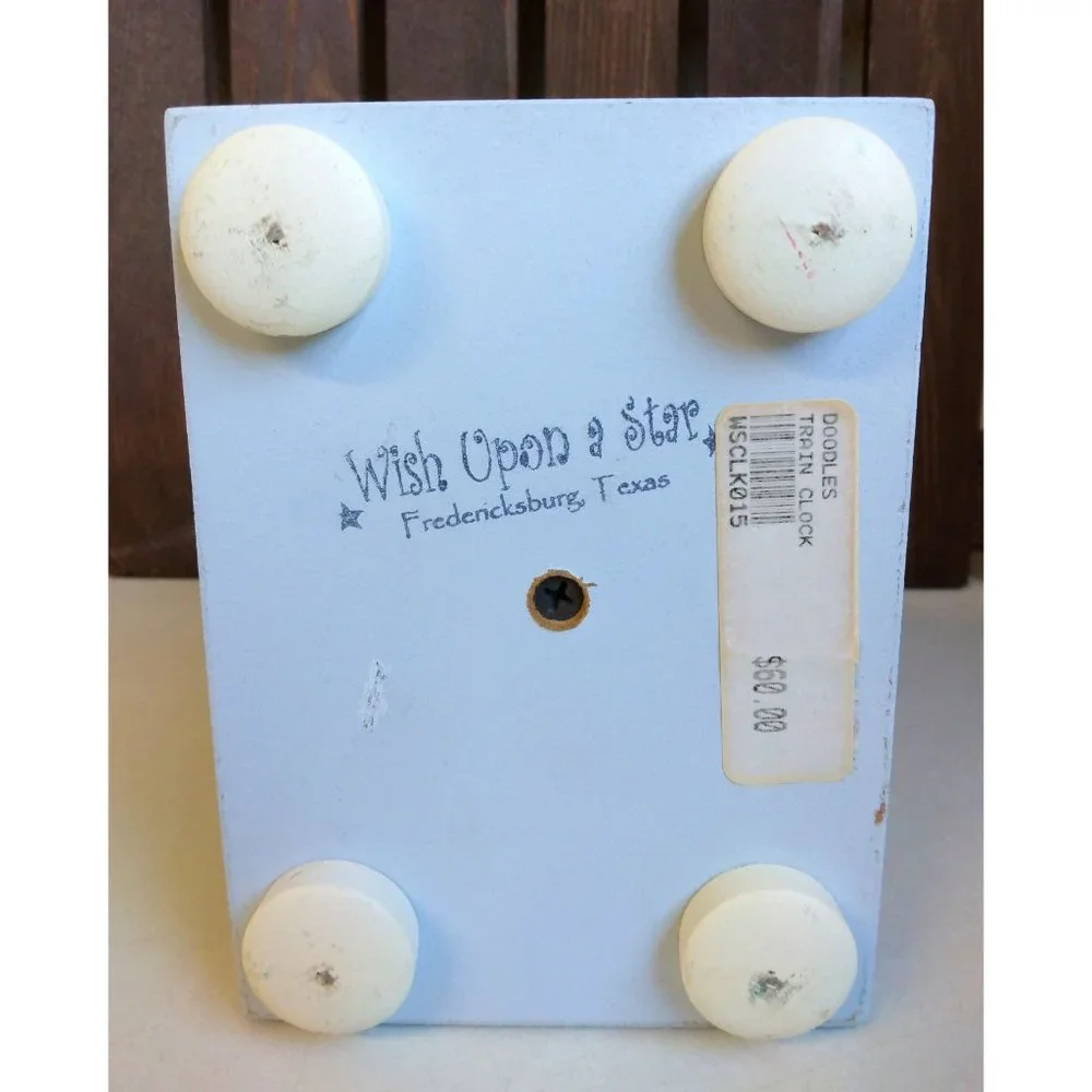 'Wish Upon a Star' Vintage Doodles Train Desk Clock for Nursery